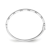 Sterling Silver 925 CZ Bangle Bracelet with 25 Stones Rhodium-Plated
